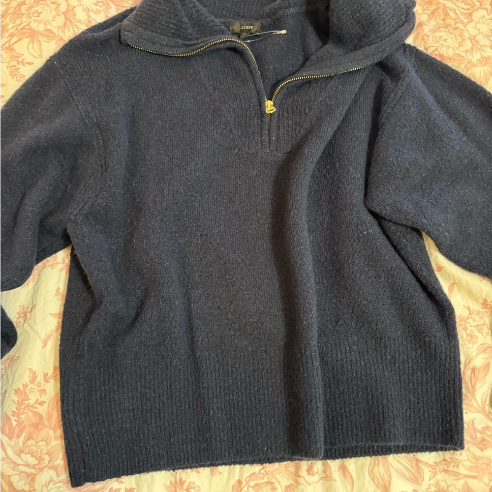J. Crew Navy Zip-Up Sweater